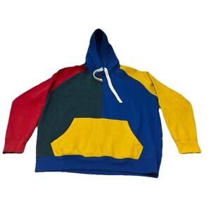 BLACK JACK 90s Retro Sweatshirt Pullover Hoodie Blue Green Red vintage SZ M mens